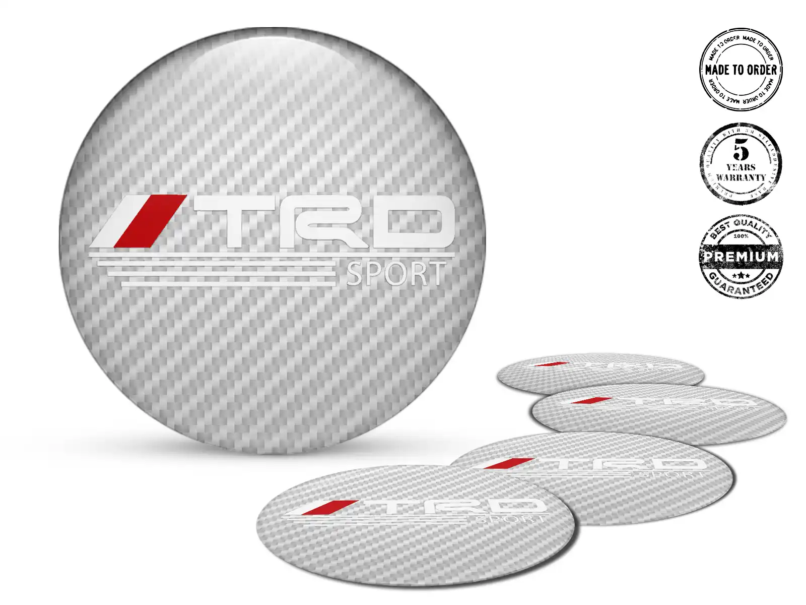 Toyota TRD Logos Bombados Custom Emblema de Rueda Edición